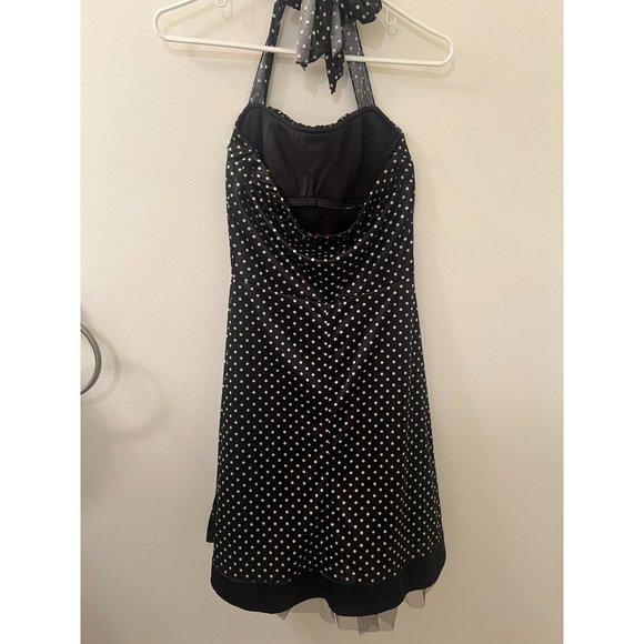 Formal Vintage Ruby Rox 90’s Polka Dot Halter dress. - Picture 3 of 6